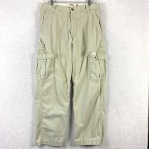 VTG Levis Cargo Pants Mens 34x32 Beige Loose Straight Baggy Skate Grunge Y2K
